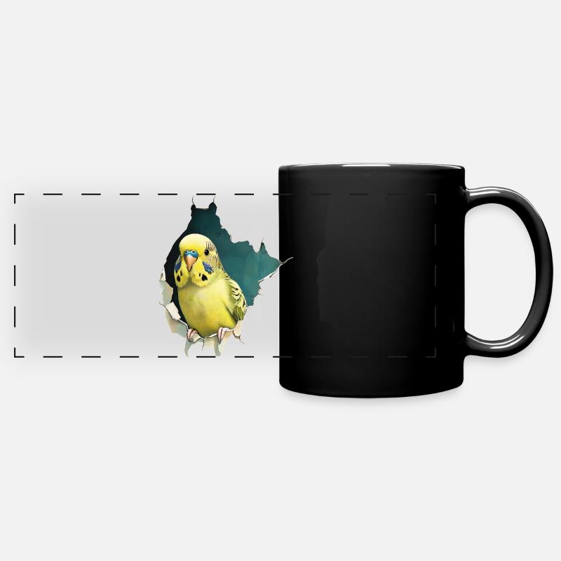 Budgerigar - Full Colour Panoramic Mug - black