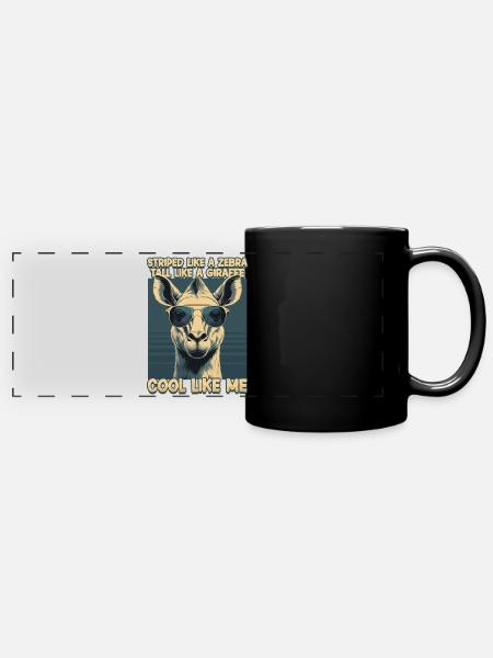 Okapi Tier - Panorama-Tasse farbig - Schwarz