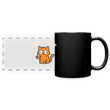 Ich hab mein bestes gegeben Lustige Katze Spruch - Panorama-Tasse farbig - Schwarz - Vorne