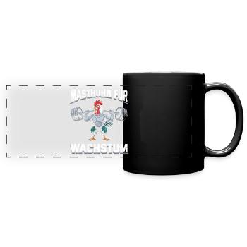 Weightlifter BROILER CHICKEN FOR GROWTH Fun - Full Colour Panoramic Mug - black - Front