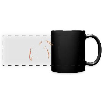 Horse Girl Silhouette - Full Colour Panoramic Mug - black - Front