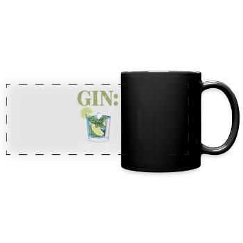 Gin Because I Like My Regrets Crisp Herbal 43% - Full Colour Panoramic Mug - black - Front