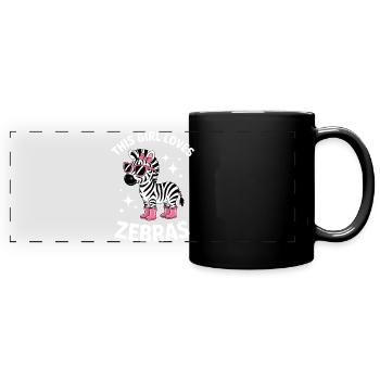 Zebra Spruch Lustiges Zebra Geschenk - Panorama-Tasse farbig - Schwarz - Vorne