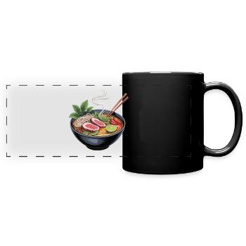 Ramen bowl with lamb and lime - Full Colour Panoramic Mug - black - Front