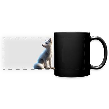 Polarfuchs Schneefuchs Eisfuchs Süßer Weißer Fuchs - Panorama-Tasse farbig - Schwarz - Vorne