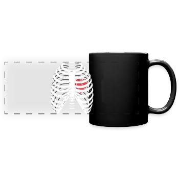 Rib basket with heart - Full Colour Panoramic Mug - black - Front