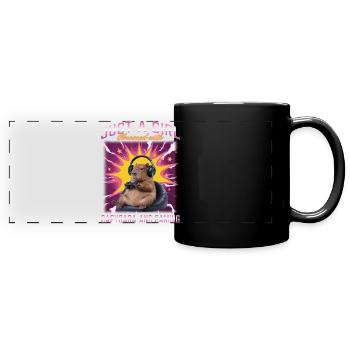 Joueur Drôle de Capybara - Mug panoramique uni - noir - Devant