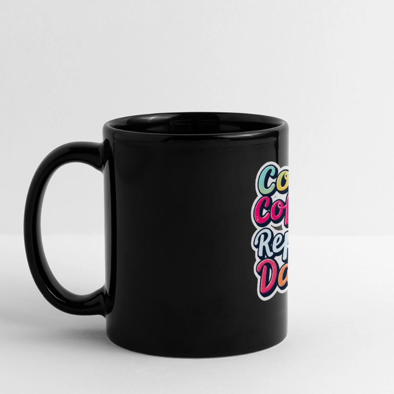 Code Schlaf Debug Wiederholungsprogramm Shirt Panorama-Tasse farbig