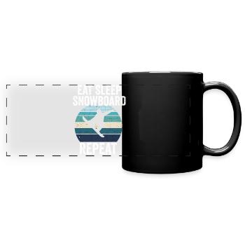 Eat Sleep Snowboard Repeat - Panorama-Tasse farbig - Schwarz - Vorne