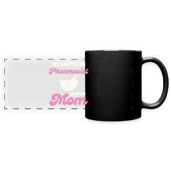 Lieblingspharmazeutin Mama - Panorama-Tasse farbig - Schwarz - Vorne