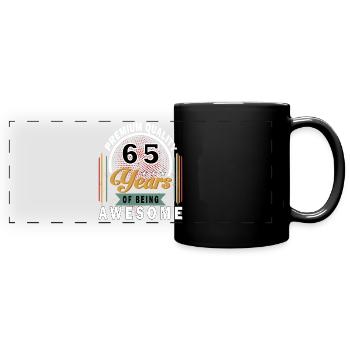 65 Years of Great Anniversary Design - Full Colour Panoramic Mug - black - Front