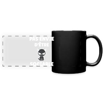 Pas envie d'être sociable - Chat grognon - Full Colour Panoramic Mug - black - Front