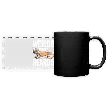Weirdo mit Bartkind - Panorama-Tasse farbig - Schwarz - Vorne