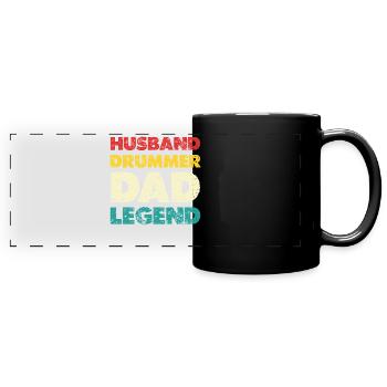 Husband Dad Legend Tee - Panorama-Tasse farbig - Schwarz - Vorne