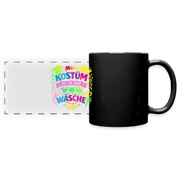 Shrovetide - Carnival - Costume Replacement - Saying - Full Colour Panoramic Mug - black - Front