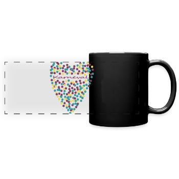 Karneval mit Herz - Panorama-Tasse farbig - Schwarz - Vorne