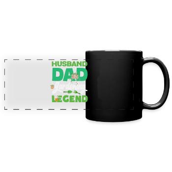 Mari, père, légende horticole, amoureux des plantes - Mug panoramique uni - noir - Devant