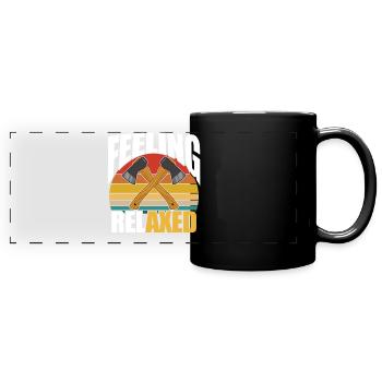 Sich entspannt fühlen - Panorama-Tasse farbig - Schwarz - Vorne