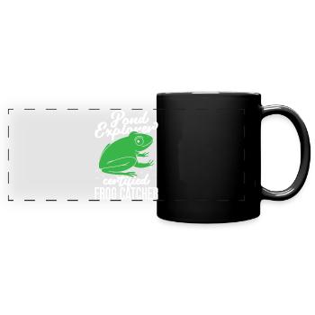 Frog Catcher Pond Explorer Certified Frog - Full Colour Panoramic Mug - black - Front