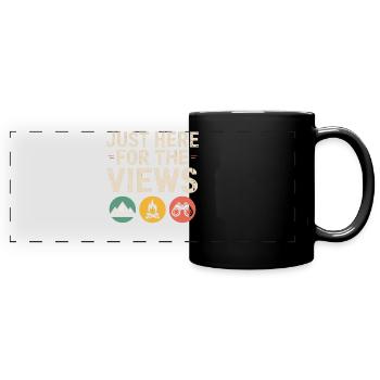Aussicht: Erster Outdoor-Abschlag - Panorama-Tasse farbig - Schwarz - Vorne