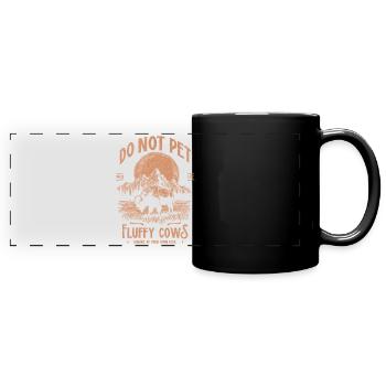 Les bisons vintage ne caressent pas les vaches duveteuses Bizons drôles - Mug panoramique uni - noir - Devant