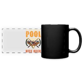 Pool Rack Spruch Shirt - Panorama-Tasse farbig - Schwarz - Vorne