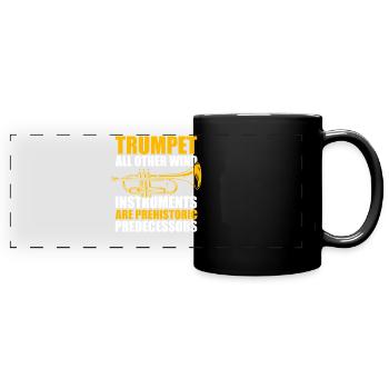 Trompette, tous les autres instruments à vent, trompettistes. - Mug panoramique uni - noir - Devant