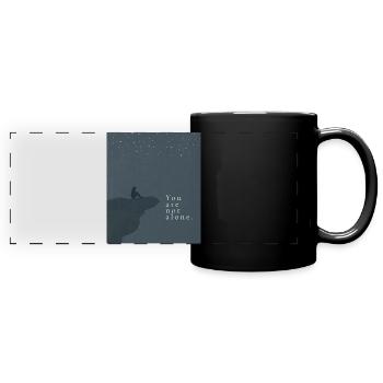 You are not alone - Panorama-Tasse farbig - Schwarz - Vorne