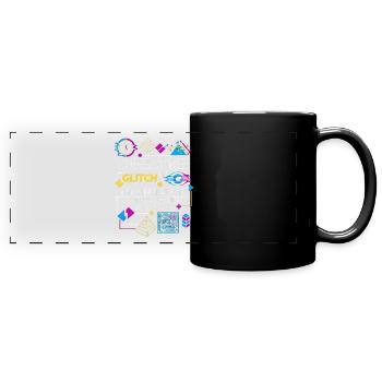 Corecore Glitch Simulation Algorithm Collage - Panorama-Tasse farbig - Schwarz - Vorne