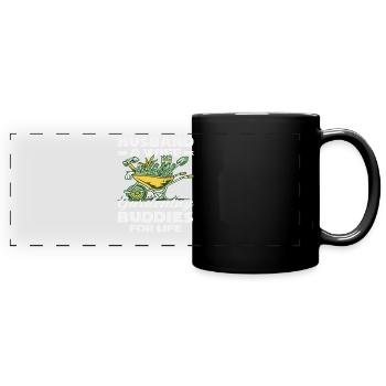 Mari Femme Amant des plantes Jardinier - Mug panoramique uni - noir - Devant