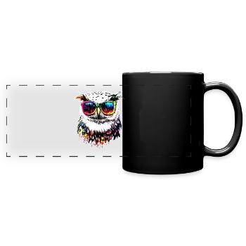 Snowy Owl White Owl Owl Owl Owl Snow Owl - Full Colour Panoramic Mug - black - Front