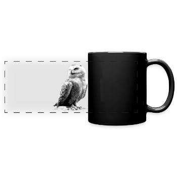 Snowy Owl White Owl Owl Owl Owl Snow Owl - Full Colour Panoramic Mug - black - Front