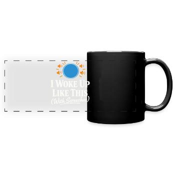 Conure Chaos Crew Parrot Owner Bird Mom - Full Colour Panoramic Mug - black - Front