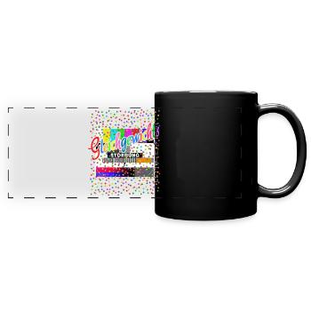 Gleichgewichts Störung Testbild Kostüm Karneval - Panorama-Tasse farbig - Schwarz - Vorne