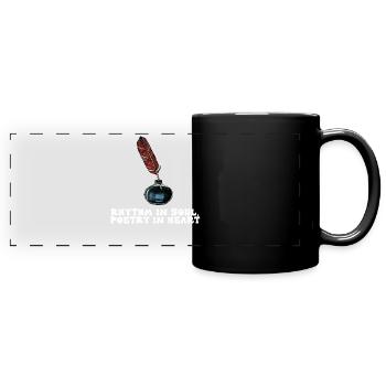 Quill of Soul, Poetry in Heart - Full Colour Panoramic Mug - black - Front