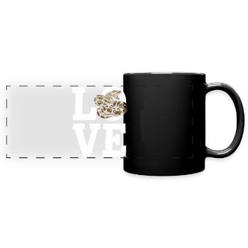 Königspython Schlangen LOVE Terrarium Python - Panorama-Tasse farbig - Schwarz - Vorne
