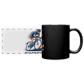 Passo Dello Stelvio Cyclist Sprint Neon Motion - Panorama-Tasse farbig - Schwarz - Vorne