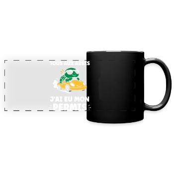 Humour j'ai mon permis de conduire - Mug panoramique uni - noir - Devant