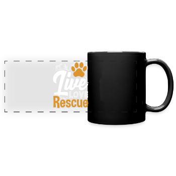 Foster Adopt Volunteer Live Love Animal Rescue - Full Colour Panoramic Mug - black - Front