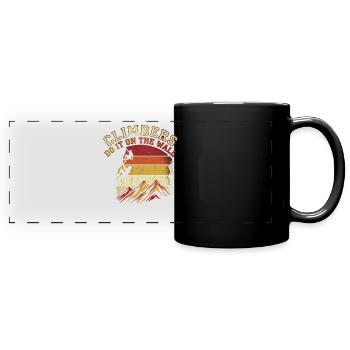 Climbers Do It On The Wall Klettern Berge Retro - Panorama-Tasse farbig - Schwarz - Vorne