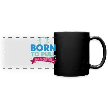 Born To Pull Bangers Trading Card Collector - Full Colour Panoramic Mug - black - Front