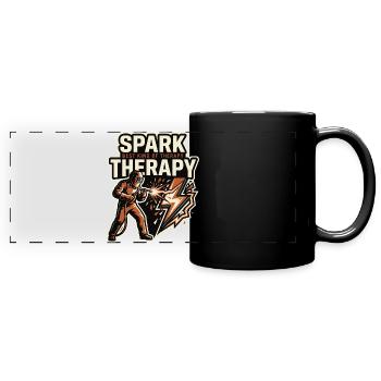 Spark Therapy Schweißen Funken Motiv - Panorama-Tasse farbig - Schwarz - Vorne