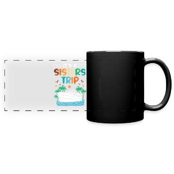 Kreuzfahrt Kreuzfahrtschiff - Panorama-Tasse farbig - Schwarz - Vorne