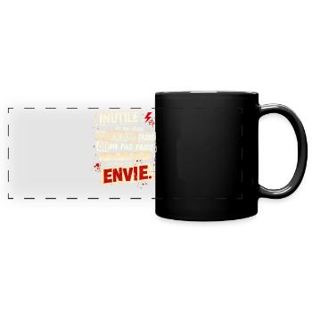 Rebellious Envy – Typographic Poster - Full Colour Panoramic Mug - black - Front