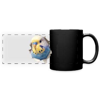 Perruche ondulée - Mug panoramique uni - noir - Devant