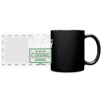 Sorry, ich habe Coding gedacht - Panorama-Tasse farbig - Schwarz - Vorne