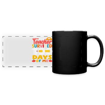 Le professeur a tenu 100 jours avec moi - Mug panoramique uni - noir - Devant