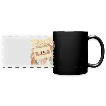 Groovy 1966 Vintage Cassette 60th Birthday - Full Colour Panoramic Mug - black - Front