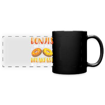 Restauration rapide en donuts - Mug panoramique uni - noir - Devant