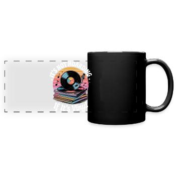 Ce n’est pas de la thésaurisation si c’est du vinyle - Mug panoramique uni - noir - Devant